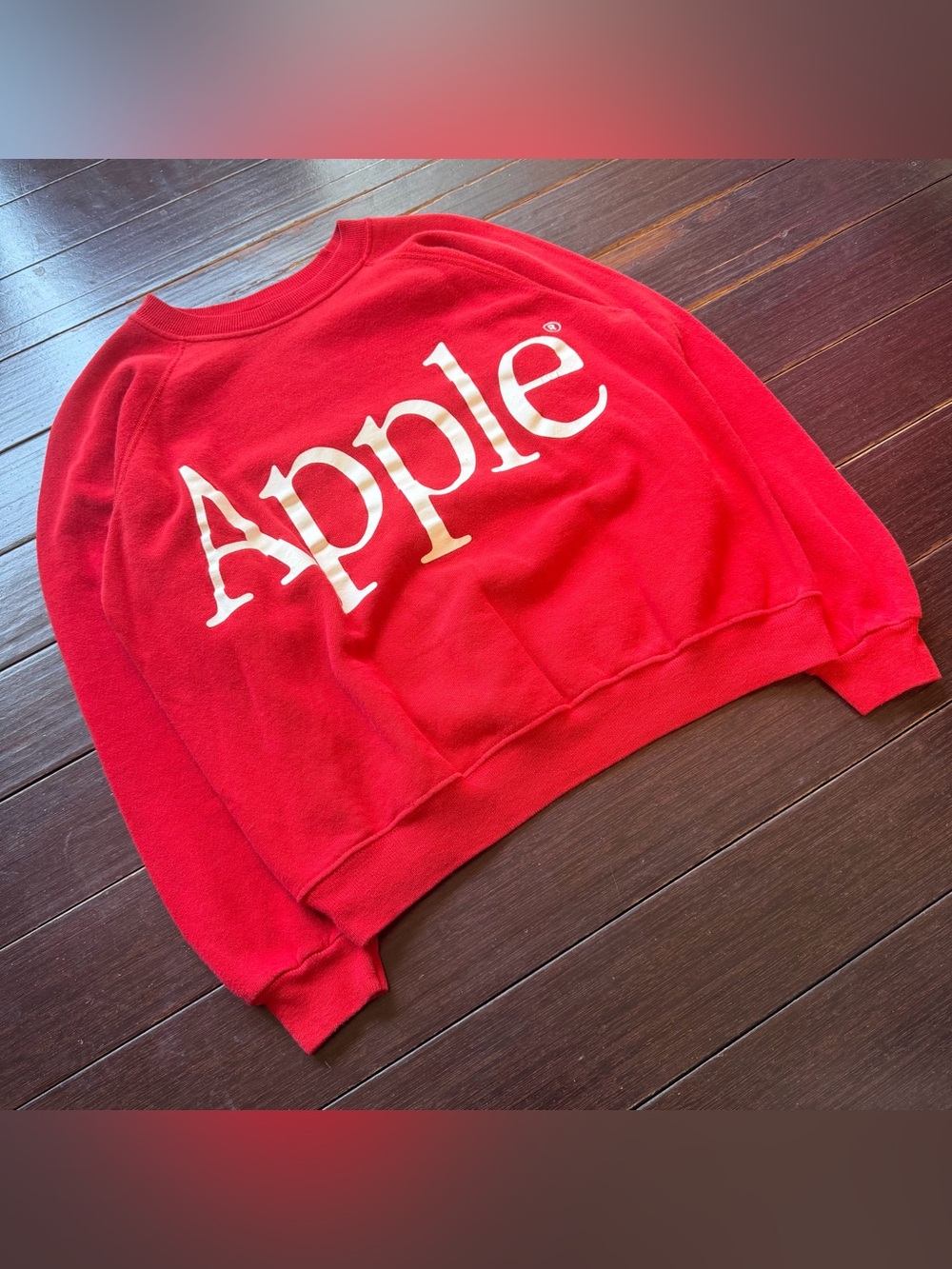1988 vintage Apple Computers big logo rare red colorway crewneck sweater Large